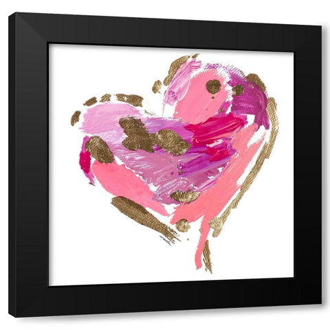 Heart Full of Love I Black Modern Wood Framed Art Print with Double Matting by Hewitt, L.