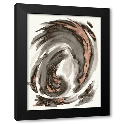 Muted Swirl I Black Modern Wood Framed Art Print with Double Matting by Hewitt, L.