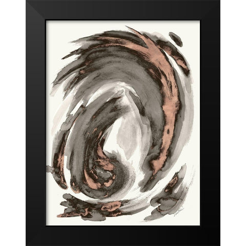 Muted Swirl I Black Modern Wood Framed Art Print by Hewitt, L.