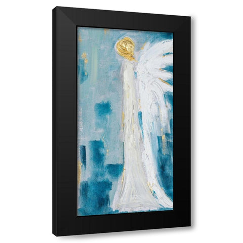 Angel Wings Black Modern Wood Framed Art Print by Hewitt, L.