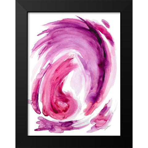 Pink Swirl I Black Modern Wood Framed Art Print by Hewitt, L.