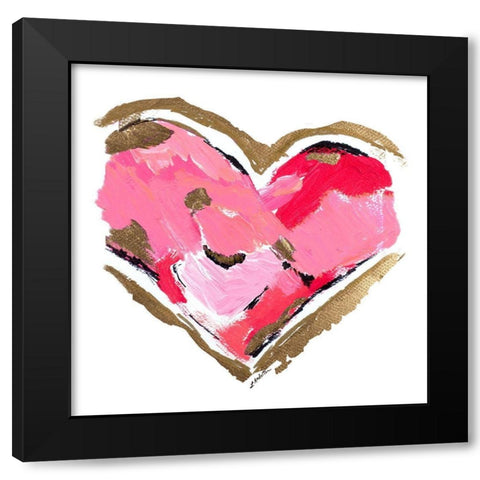Heart Full of Love II Black Modern Wood Framed Art Print with Double Matting by Hewitt, L.