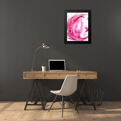 Pink Swirl II Black Modern Wood Framed Art Print by Hewitt, L.