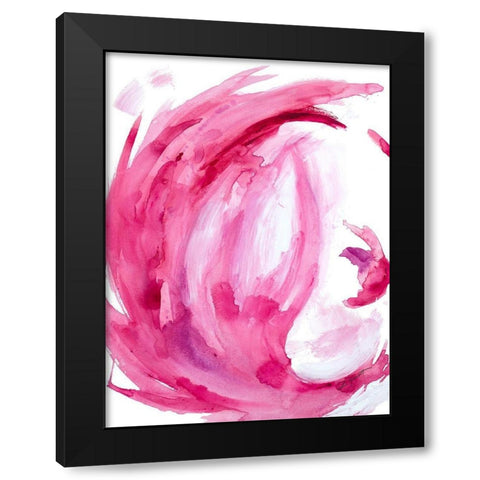 Pink Swirl II Black Modern Wood Framed Art Print by Hewitt, L.