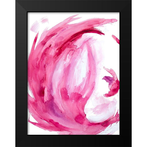 Pink Swirl II Black Modern Wood Framed Art Print by Hewitt, L.