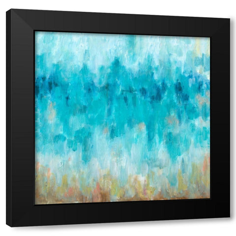 Beach Gaze Square Black Modern Wood Framed Art Print with Double Matting by Hewitt, L.