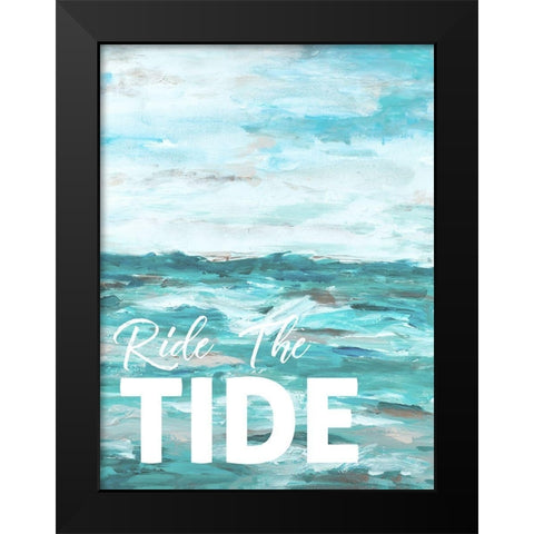 Ride The Tide Black Modern Wood Framed Art Print by Hewitt, L.