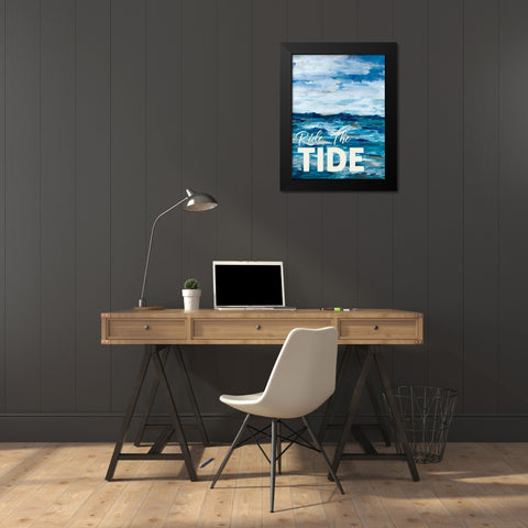 Ride The Tide Black Modern Wood Framed Art Print by Hewitt, L.