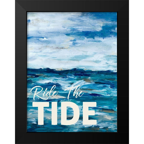 Ride The Tide Black Modern Wood Framed Art Print by Hewitt, L.