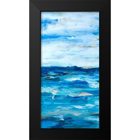 Ocean Mind Panel I Black Modern Wood Framed Art Print by Hewitt, L.