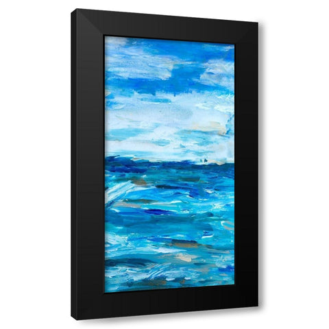 Ocean Mind Panel II Black Modern Wood Framed Art Print by Hewitt, L.