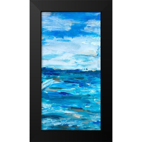 Ocean Mind Panel II Black Modern Wood Framed Art Print by Hewitt, L.