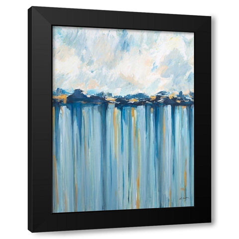 Ocean Blues Black Modern Wood Framed Art Print by Hewitt, L.