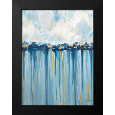 Ocean Blues Black Modern Wood Framed Art Print by Hewitt, L.
