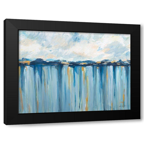 Ocean Blues Black Modern Wood Framed Art Print with Double Matting by Hewitt, L.