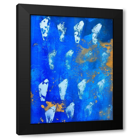 Modern Fossil Black Modern Wood Framed Art Print by Maria, Robin