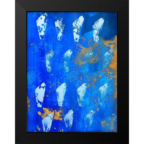 Modern Fossil Black Modern Wood Framed Art Print by Maria, Robin