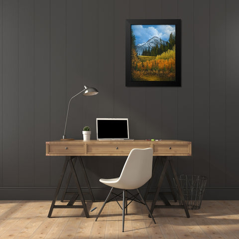 Peaceful Mountain Black Modern Wood Framed Art Print by Nawrocke, Bruce