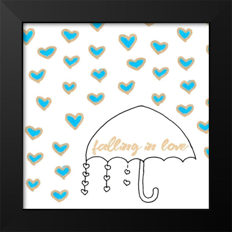 Falling in Love Black Modern Wood Framed Art Print by Torres, Melanie