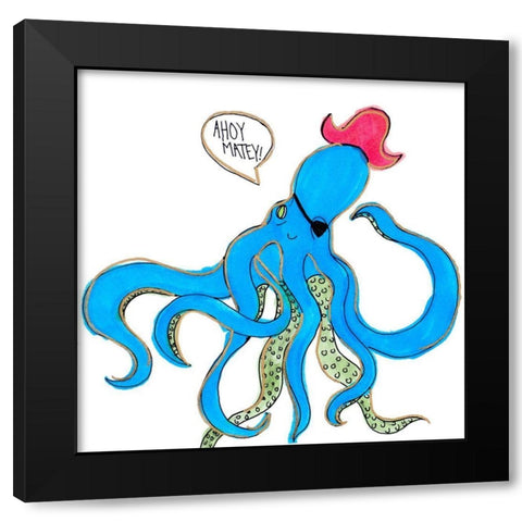 Ahoy Matey Black Modern Wood Framed Art Print by Torres, Melanie