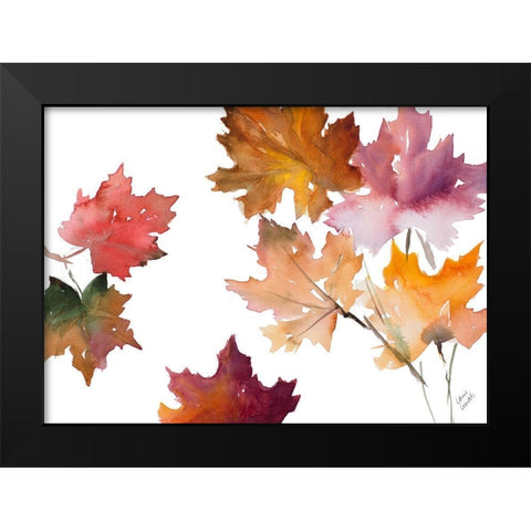 Harvest Leaves II Black Modern Wood Framed Art Print by Loreth, Lanie