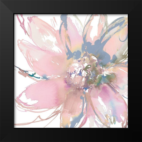 Delicate Flower Burst Black Modern Wood Framed Art Print by Loreth, Lanie