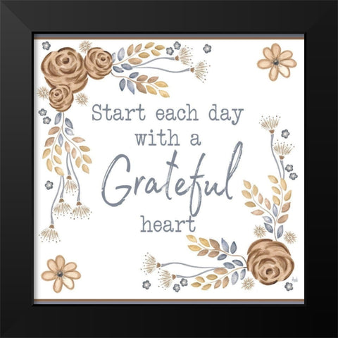 Brown Leaves Inspiration I Black Modern Wood Framed Art Print by Metz, Andi