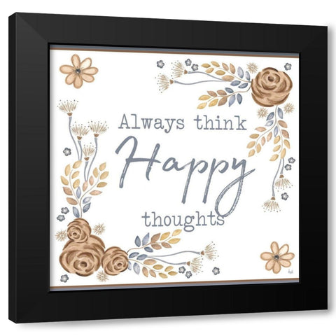 Brown Leaves Inspiration II Black Modern Wood Framed Art Print with Double Matting by Metz, Andi