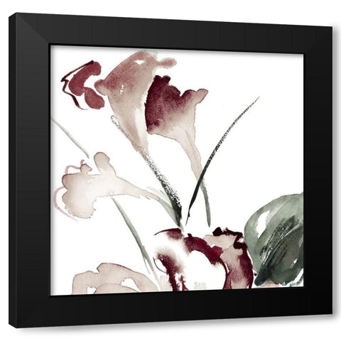 Muted Blooms II Black Modern Wood Framed Art Print with Double Matting by Loreth, Lanie