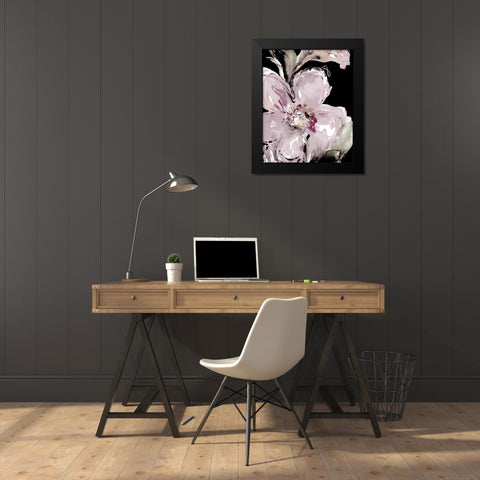 Happy Bloom on Black I Black Modern Wood Framed Art Print by Loreth, Lanie