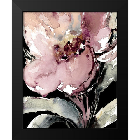 Happy Bloom on Black II Black Modern Wood Framed Art Print by Loreth, Lanie