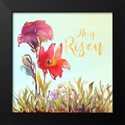 He Is Risen Black Modern Wood Framed Art Print by Loreth, Lanie
