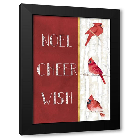 Noel Cheer Wish Black Modern Wood Framed Art Print with Double Matting by Gaynor, Janice