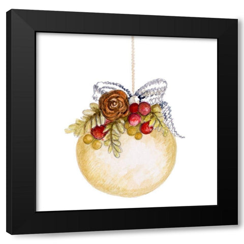 Holiday Ornament II Black Modern Wood Framed Art Print with Double Matting by Gaynor, Janice