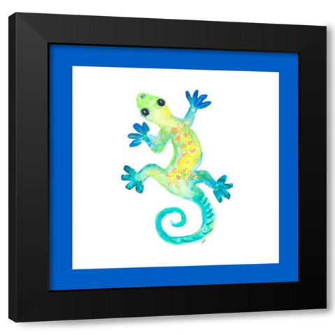 Watercolor Gecko Square II Black Modern Wood Framed Art Print by DeRice, Julie