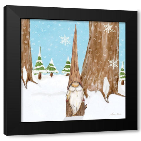 Winter Gnome III Black Modern Wood Framed Art Print with Double Matting by Edwins, Hugo