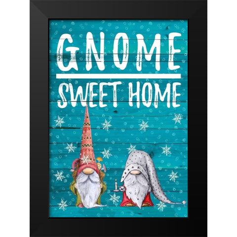 Gnome Sweet Home Black Modern Wood Framed Art Print by Edwins, Hugo