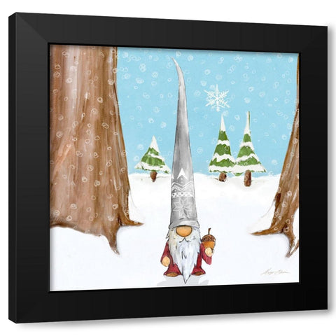Winter Gnome II Black Modern Wood Framed Art Print with Double Matting by Edwins, Hugo