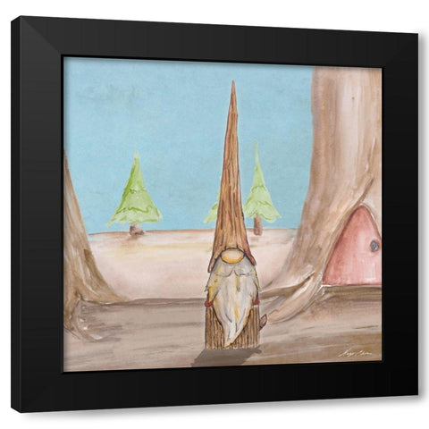 Gnoming Around II Black Modern Wood Framed Art Print with Double Matting by Edwins, Hugo