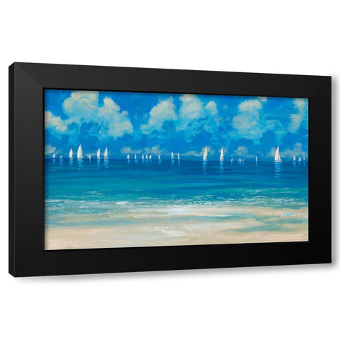 Blue Shores Black Modern Wood Framed Art Print by Meneely, Dan