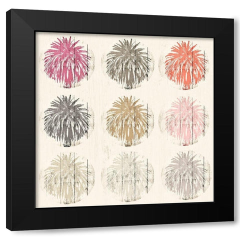 Tropical Palm Tree Collection Black Modern Wood Framed Art Print with Double Matting by Meneely, Dan