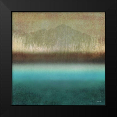 Loon Lake In Teal I Black Modern Wood Framed Art Print by Meneely, Dan