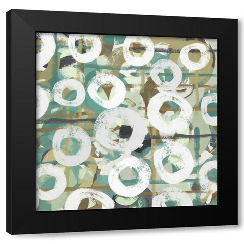 White Spheres I Black Modern Wood Framed Art Print with Double Matting by Meneely, Dan