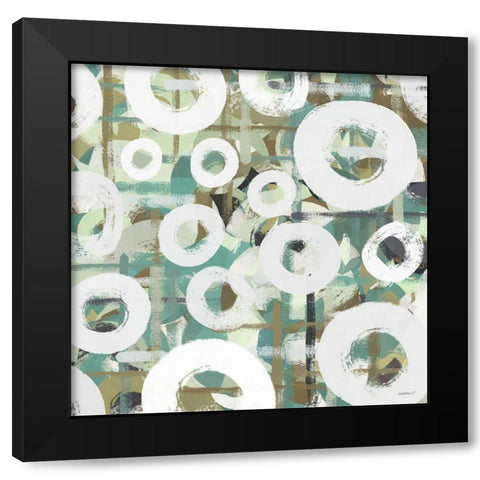 White Spheres II Black Modern Wood Framed Art Print with Double Matting by Meneely, Dan