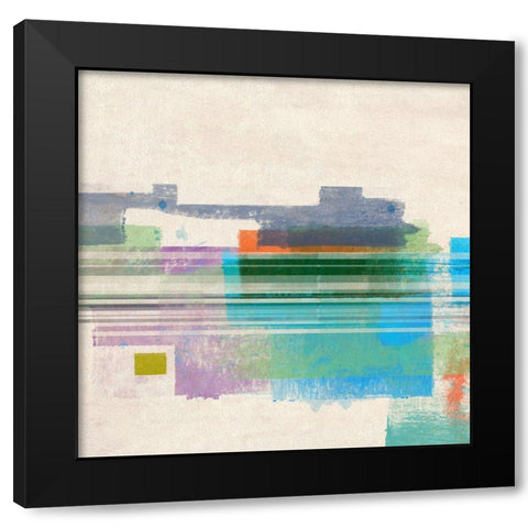 Summer Squares I Black Modern Wood Framed Art Print by Meneely, Dan