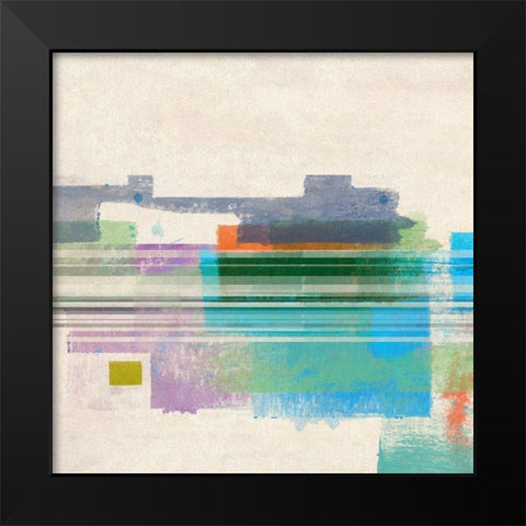 Summer Squares I Black Modern Wood Framed Art Print by Meneely, Dan