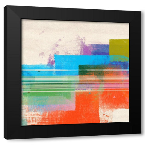 Summer Squares II Black Modern Wood Framed Art Print by Meneely, Dan