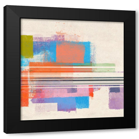 Summer Squares III Black Modern Wood Framed Art Print by Meneely, Dan