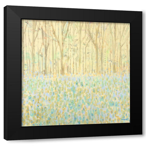 Yellow Birchwood Trees Black Modern Wood Framed Art Print with Double Matting by Meneely, Dan
