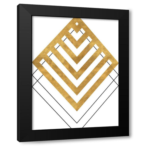 Gold Tip Black Modern Wood Framed Art Print by SD Graphics Studio